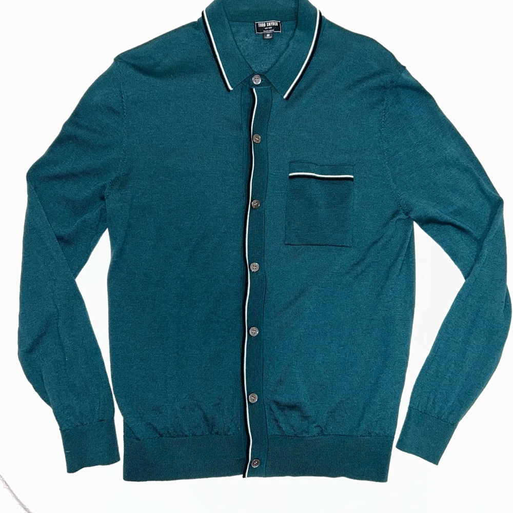 Green Full Placket shirt cardigan